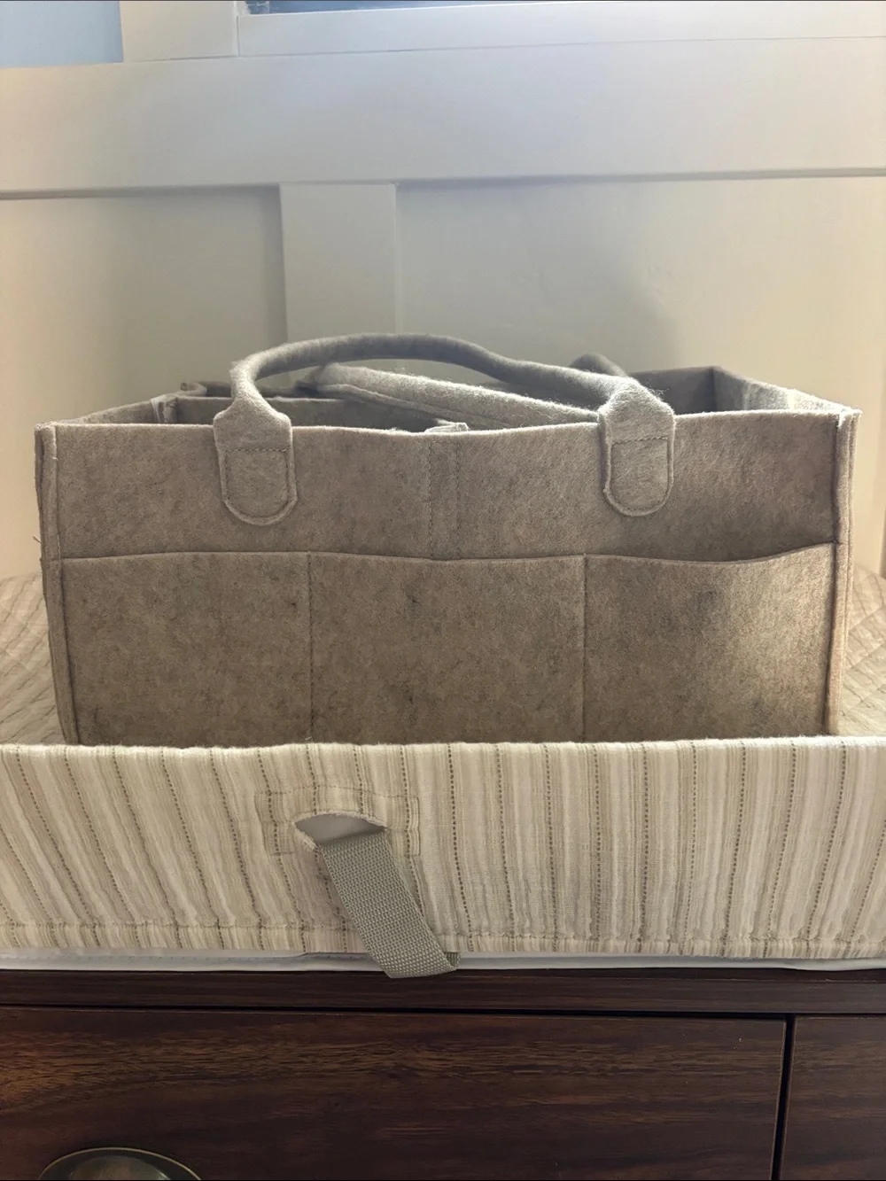 Parker Baby Diaper Caddy Organizer Oatmeal Heathered Brown